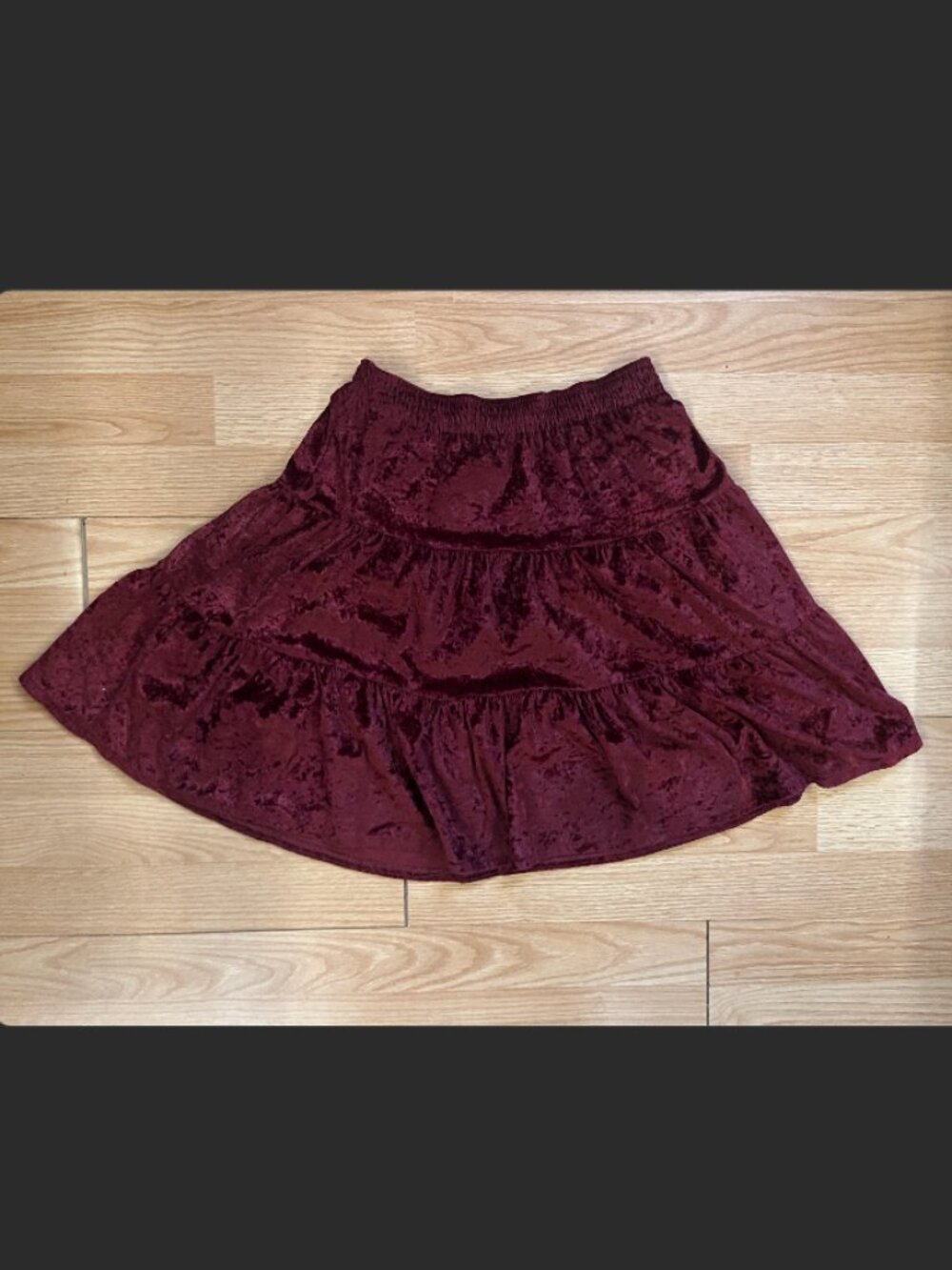 Sugar Kaine Brand Red Velvet Skirt- Size Small